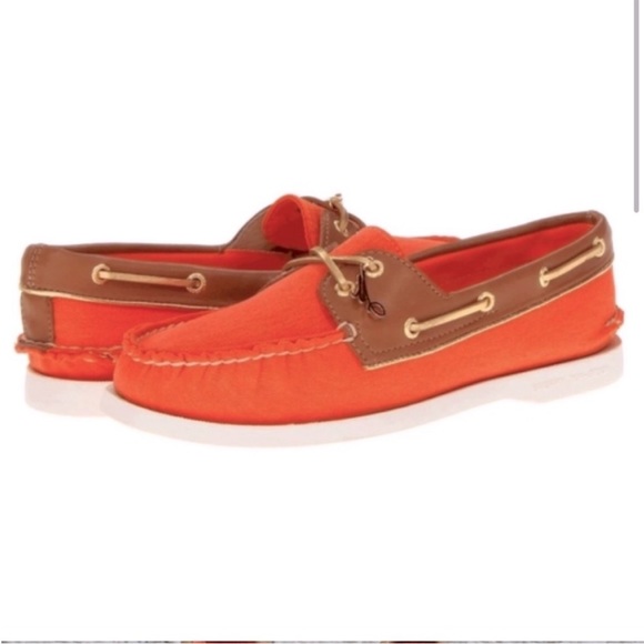 Sperry x Milly of New York Limited Edition Top-Sider in Orange Coral EUC - Picture 7 of 9